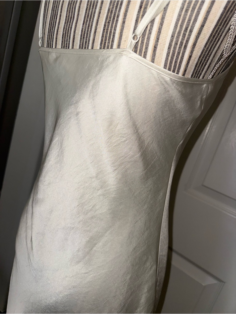 Aritzia Wilfred Ivory Satin Slip Midi Dress XXXL - Picture 7 of 13